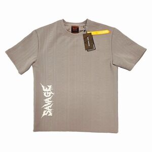 Riot Empire Men's Gray Geometric Crew Neck Logo Short Sleeve T-Shirt MSRP:$29.99